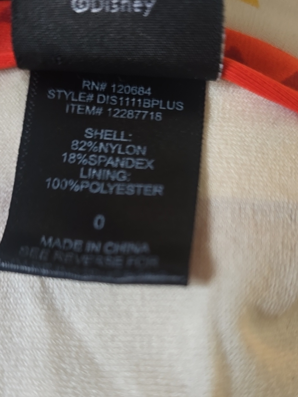 Disney ! Orange Trim & Cream Graphic Swim Top - Picture 3 of 5